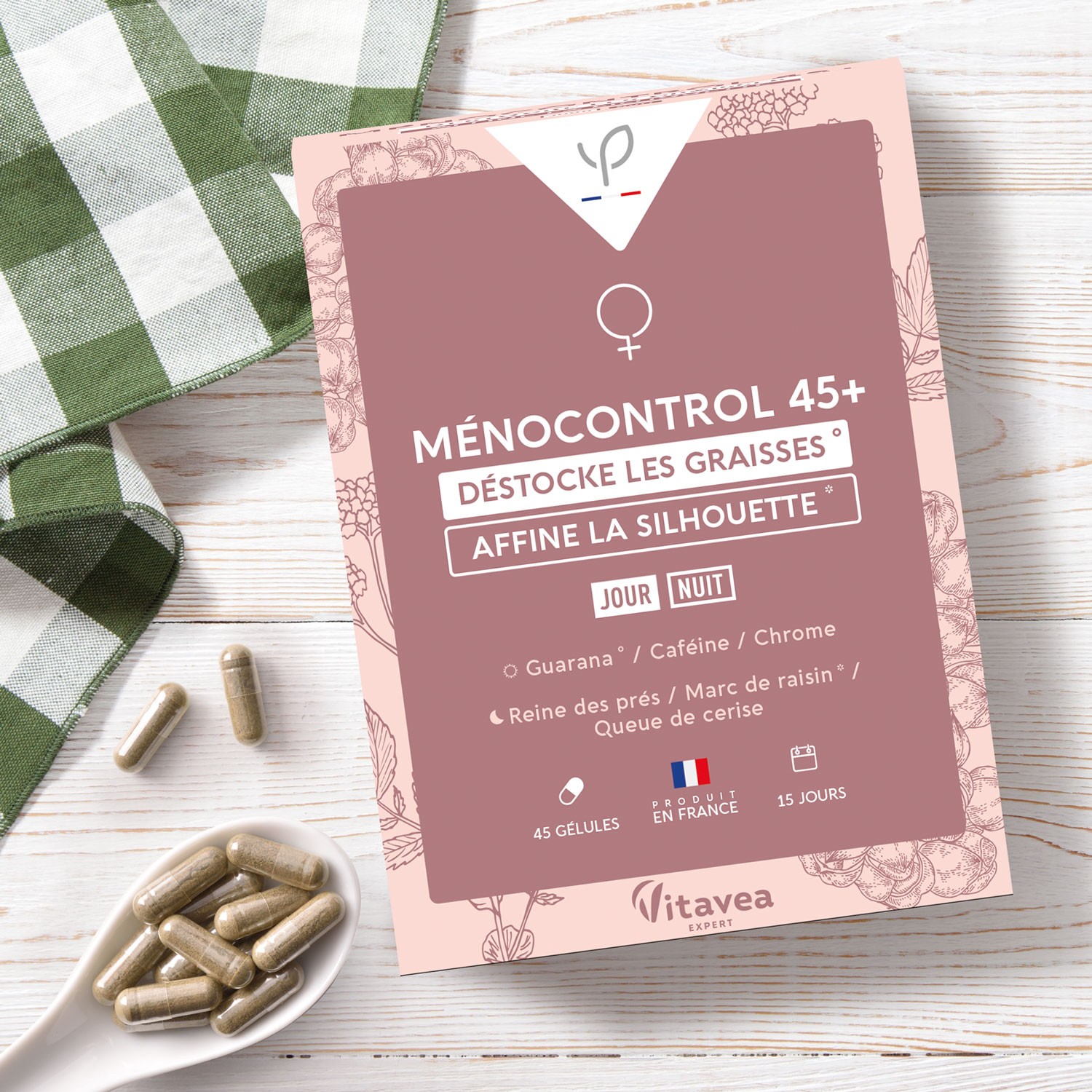 PONROY Vitavéa Ménocontrol 45+ - Lot De 2 Boîtes De 45 Gélules Jour/nuit - Date De Péremption 09/2027